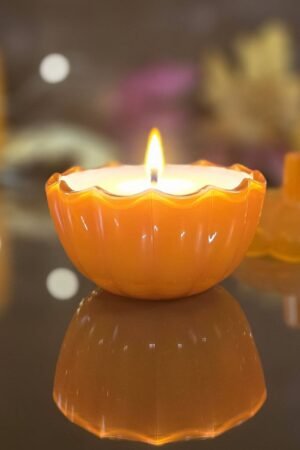 Glass Pumpkin Candle | Soy Wax Fall Scented Decor